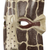 African wood mask, 'Giraffe Spots' - Giraffe-Themed African Sese Wood Mask from Ghana
