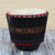 Wood drum, 'Regal Stripe' - Striped Tweneboa Wood Drum Crafted in Ghana