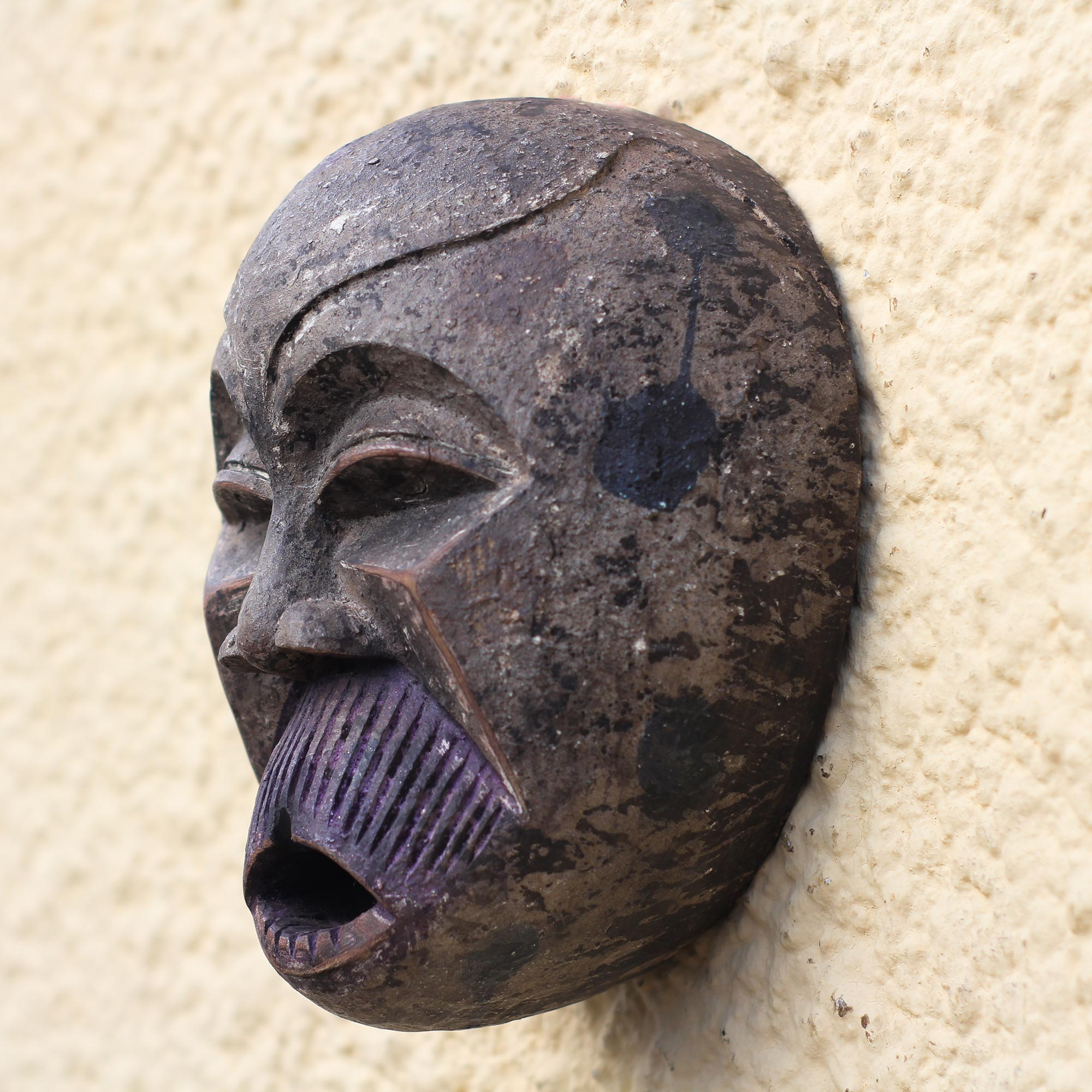 Rustic African Sese Wood Ape Mask From Ghana Howling Ape Novica 3003