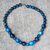 Halskette aus Achatperlen - Blaue Achat-Perlenkette aus Ghana