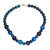 Agate beaded necklace, 'Blue Nsroma' - Blue Agate Beaded Necklace from Ghana