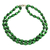 Cat's eye beaded strand necklace, 'Verdant Freshness' - Cat's Eye Beaded Strand Necklace Crafted in Ghana