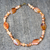 Halskette aus braunem Achat und recycelten Glasperlen - Halskette aus braunem Achat und recycelten Glasperlen aus Ghana