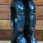 Wood accent table, 'Happy Family' - Family-Themed Wood Accent Table from Ghana