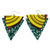 Cotton fabric dangle earrings, 'Klenam Triangles' - Triangular Cotton Fabric Dangle Earrings from Ghana