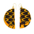 Cotton fabric dangle earrings, 'Selikem Stars' - Star Motif Cotton Fabric Dangle Earrings from Ghana (image 2a) thumbail