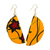 Cotton fabric dangle earrings, 'Selikem Stars' - Star Motif Cotton Fabric Dangle Earrings from Ghana (image 2b) thumbail