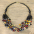 Glass beaded necklace, 'Bright Ghanaian Thank You' - Black-Red-Yellow Ghanaian Necklace of Recycled Beads thumbail