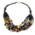Glass beaded necklace, 'Bright Ghanaian Thank You' - Black-Red-Yellow Ghanaian Necklace of Recycled Beads thumbail