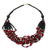 Glass beaded necklace, 'Red Ghanaian Thank You' - Black and Red Ghanaian Necklace of Recycled Beads