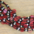 Glass beaded necklace, 'Red Ghanaian Thank You' - Black and Red Ghanaian Necklace of Recycled Beads
