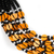 Halskette aus Glasperlen - Schwarze und orangefarbene ghanaische Halskette aus recycelten Perlen