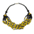 Glass beaded necklace, 'Yellow Ghanaian Thank You' - Black and Yellow Ghanaian Necklace of Recycled Beads