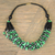Collar de cuentas de vidrio - Collar ghanés negro y verde de cuentas recicladas
