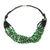 Glass beaded necklace, 'Green Ghanaian Thank You' - Black and Green Ghanaian Necklace of Recycled Beads