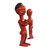 Wood sculpture, 'Good Father' - Sese Wood Father and Child Sculpture in Red from Ghana thumbail