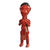 Escultura de madera - Escultura de padre e hijo de madera de Sese en rojo de Ghana