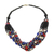 Glass beaded necklace, 'Colorful Ghanaian Thank You' - Red and Blue Ghanaian Necklace of Recycled Beads