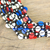 Halskette aus Glasperlen - Rote und blaue ghanaische Halskette aus recycelten Perlen