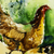 'Mother's Care' - Signed Impressionist Painting of Chickens from Ghana (image 2b) thumbail