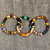 Wood and recycled glass beaded stretch bracelets, 'Eco Friends' (set of 3) - Wood and Recycled Glass Beaded Stretch Bracelets (Set of 3) (image 2b) thumbail