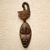 African wood mask, 'Sankofa Thoughts' - Sankofa-Themed African Wood Mask from Ghana (image 2b) thumbail