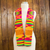 Cotton blend kente scarf, 'Fathia Elegance' (2 strips) - Two-Strip Handwoven Green and Red African Kente Scarf