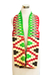 Kente-Schal aus Baumwollmischung, (2 Streifen) - Zwei Streifen handgewebter grüner und roter afrikanischer Kente-Schal