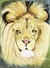 Der bescheidene Löwe aus dem Dschungel Afrikas. - Signiertes expressionistisches Gemälde eines Löwen aus Ghana