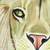 'El humilde león de la jungla de África' - Pintura firmada de un león de Ghana
