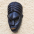 Afrikanische Holzmaske, „Fritete“ – handgeschnitzte afrikanische Sese-Holzmaske in Schwarz aus Ghana