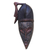 African wood mask, 'Pecking Bird' - Bird-Themed African Wood and Aluminum Mask from Ghana
