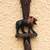 Wood walking stick, 'Strolling Lion' - Lion-Themed Wood and Aluminum Walking Stick from Ghana (image 2b) thumbail