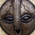 African wood mask, 'Classic Horns' - African Wood and Aluminum Mask with Leafy Accents from Ghana (image 2b) thumbail