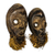 Wood masks, 'Dan Twins' (pair) - Pair of Wood Hand Carved Dan Style Wall Masks