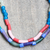 Collar de hilo de cuentas de vidrio reciclado - Colorido collar de cuentas de vidrio reciclado de Ghana