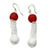 Ohrhänger aus recycelten Glasperlen - Perlenohrringe aus recyceltem Glas in Rot und Weiß
