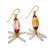Recycled glass beaded dangle earrings, 'Cheerful Beauty' - Recycled Glass Bead Dangle Earrings