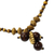Wood beaded pendant necklace, 'Cluster Together' - Wood Beaded Necklace Handmade in Africa