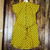 Kurzarm-Hemdblusenkleid aus bedruckter Baumwolle in Safran