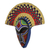 African wood mask, 'Eco Akuchinyere' - Eco-Friendly African Wood Mask with Raffia from Ghana (image 2b) thumbail