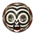 African wood mask, 'Round Zebra' - Black and White African Wood Mask from Ghana (image 2a) thumbail