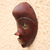 Máscara de madera africana, 'Red Dan' - Máscara de madera africana estilo Dan en rojo de Ghana