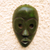 African wood mask, 'Green Dan' - Dan-Style African Wood Mask in Green from Ghana