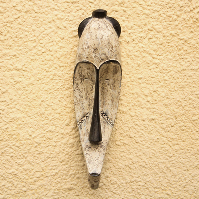 Máscara de madera - Máscara de madera tallada a mano estilo colmillo