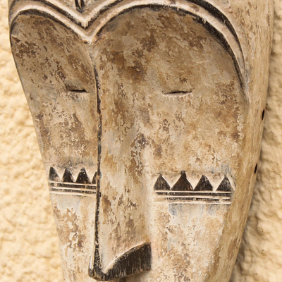 Máscara de madera - Máscara de pared estilo colmillo de madera tallada a mano original