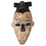 Wood mask, 'Fang Legend' - Fang Style Wood Wall Mask from Ghana