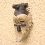 Wood mask, 'Fang Legend' - Fang Style Wood Wall Mask from Ghana
