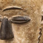 Wood mask, 'Fang Legend' - Fang Style Wood Wall Mask from Ghana