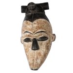 Wood mask, 'Fang Legend' - Fang Style Wood Wall Mask from Ghana